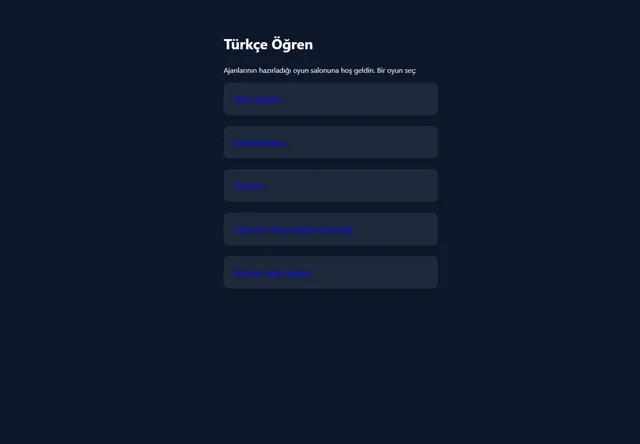 Ajanların ürettiği Türkçe oyun salonu